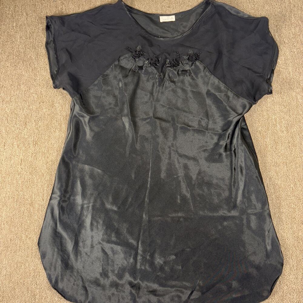 Sara Beth Nightgown Satin Black Large 19x31